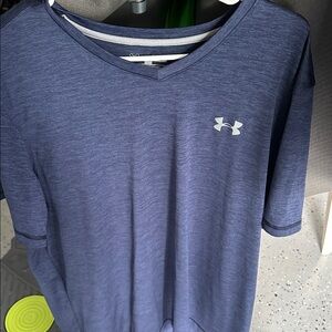 Under Armour Heathered Navy V-Neck Tee